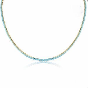 Turquoise Rhinestone Tennis Chain Necklace NWT